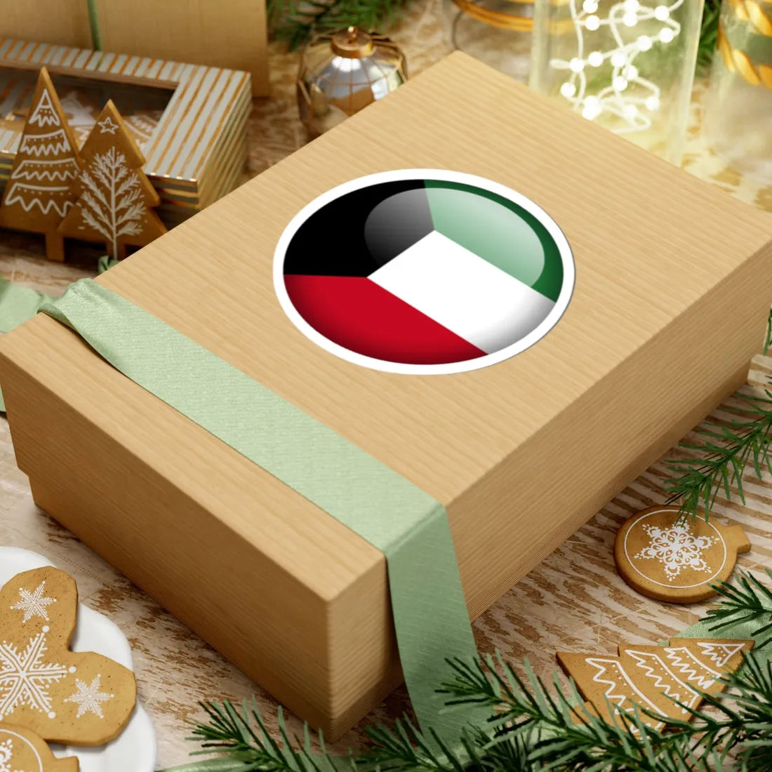 Flag orb Kuwait (Kuwait) STICKER Vinyl Kiss-Cut Decal - The Sticker Space