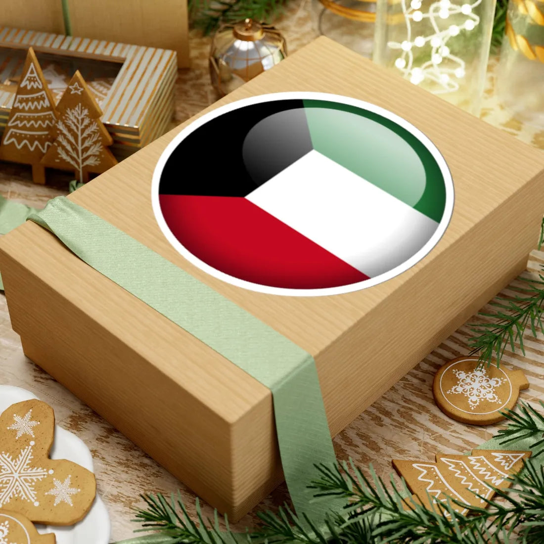 Flag orb Kuwait (Kuwait) STICKER Vinyl Kiss-Cut Decal - The Sticker Space