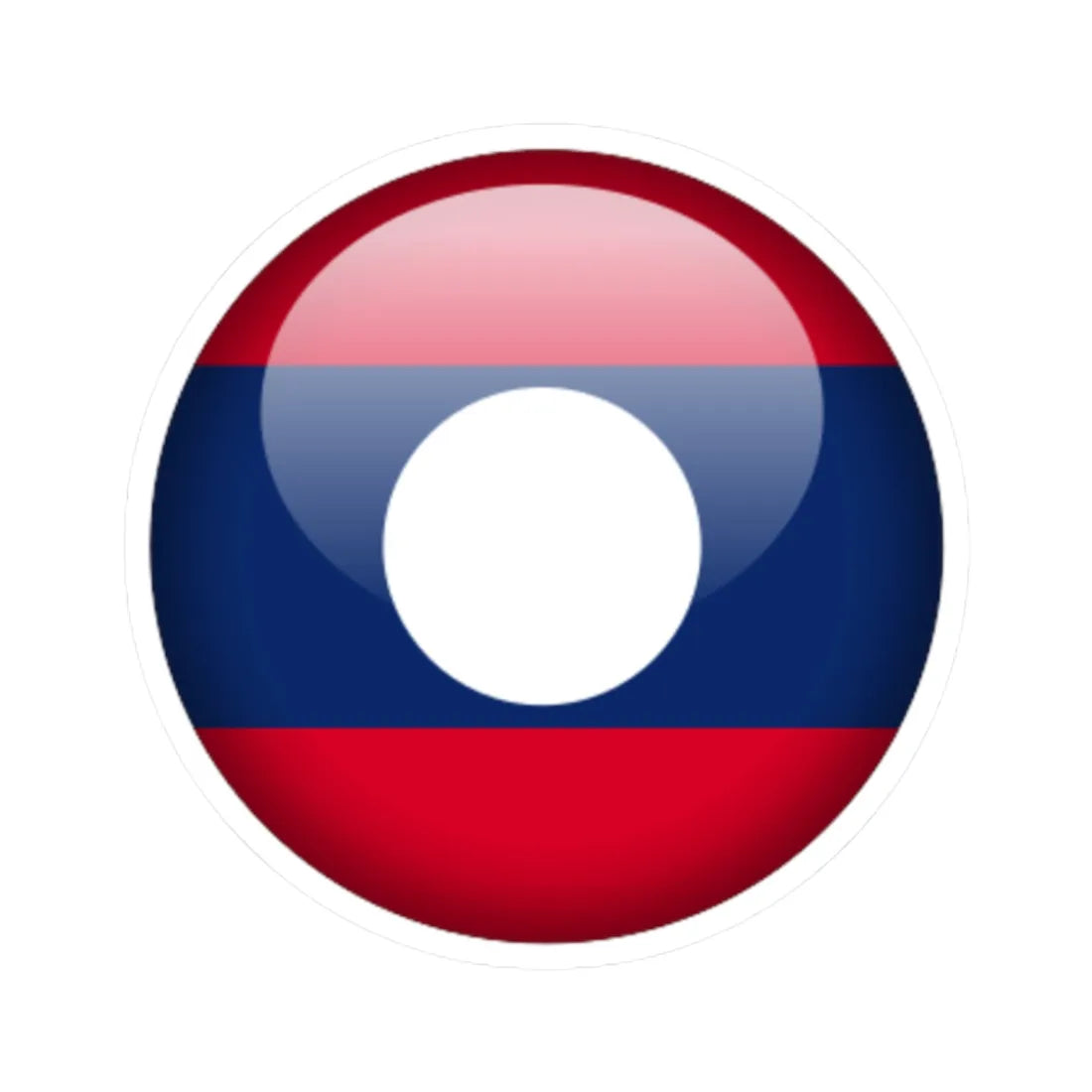 Flag orb Laos (Laos) STICKER Vinyl Kiss-Cut Decal 2 Inch White - The Sticker Space