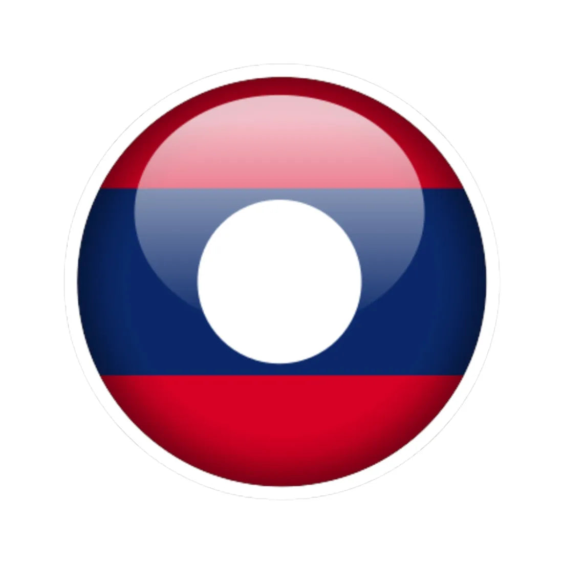 Flag orb Laos (Laos) STICKER Vinyl Kiss-Cut Decal 3 Inch White - The Sticker Space