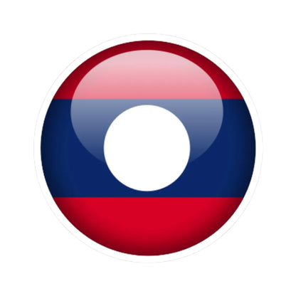 Flag orb Laos (Laos) STICKER Vinyl Kiss-Cut Decal 3 Inch White - The Sticker Space