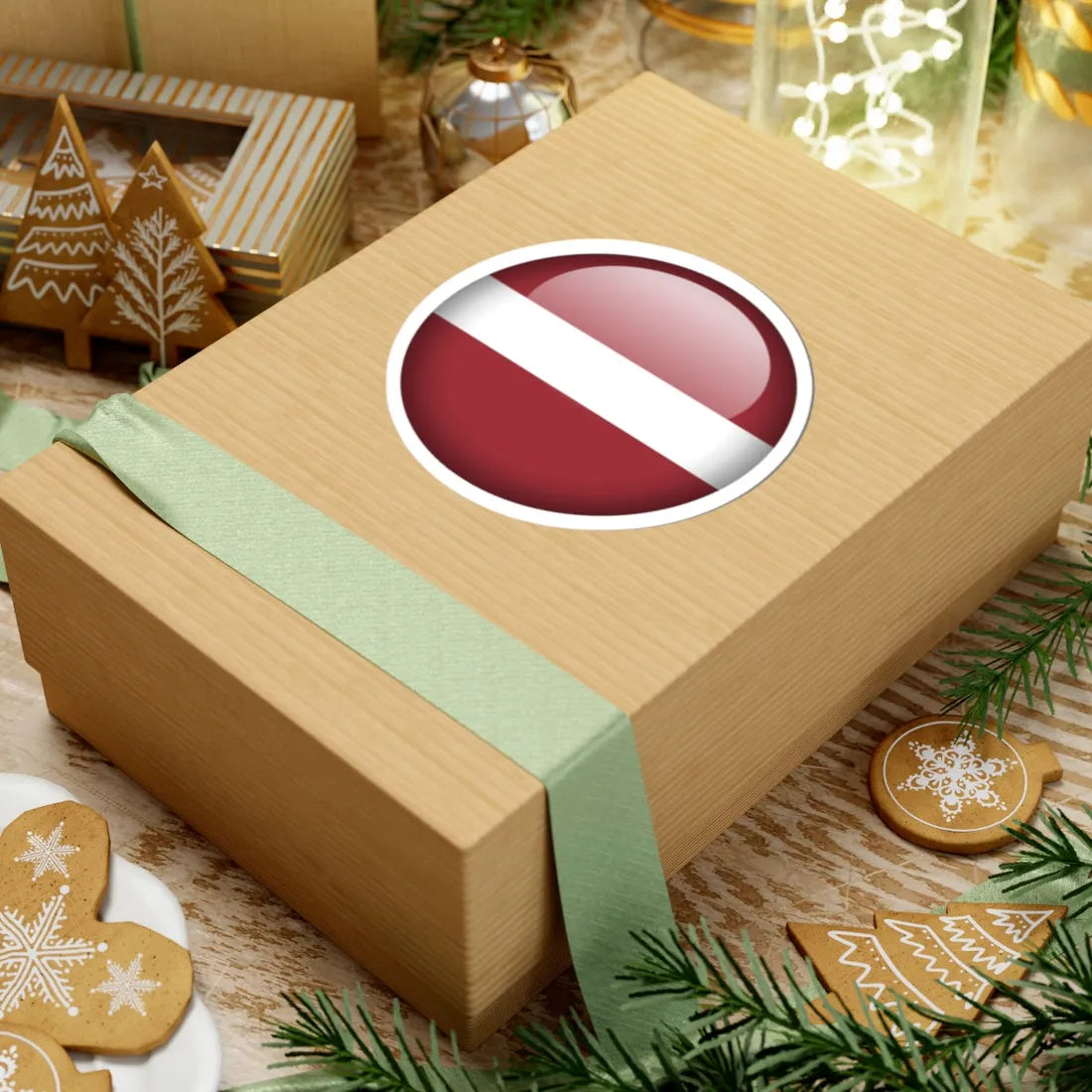 Flag orb Latvia (Latvia) STICKER Vinyl Kiss-Cut Decal - The Sticker Space