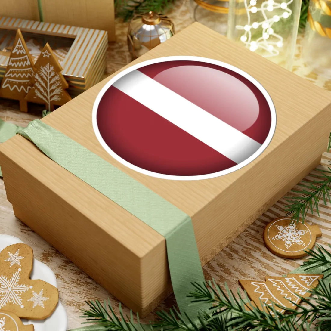 Flag orb Latvia (Latvia) STICKER Vinyl Kiss-Cut Decal - The Sticker Space