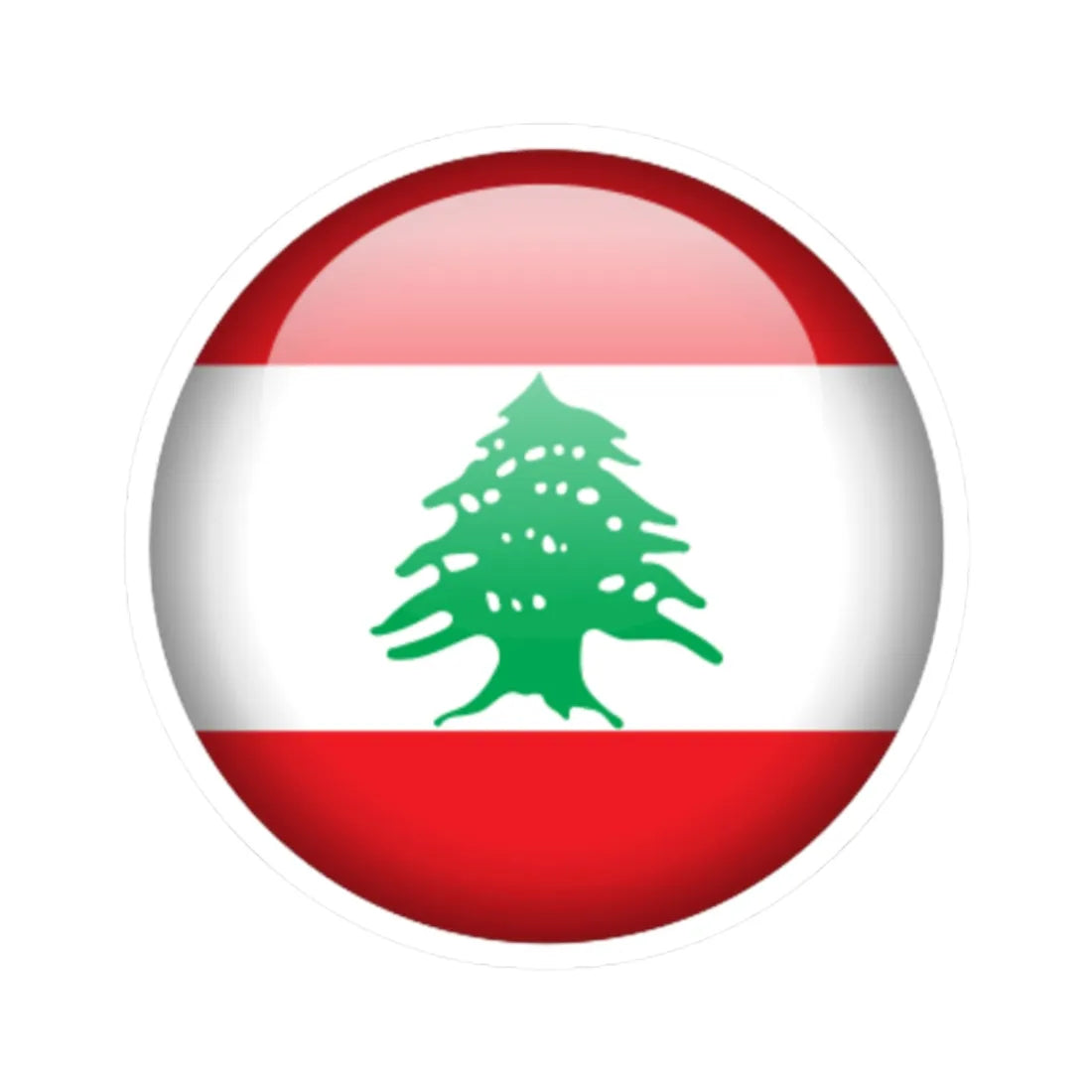 Flag orb Lebanon (Lebanon) STICKER Vinyl Kiss-Cut Decal 2 Inch White - The Sticker Space