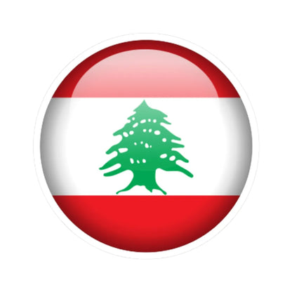Flag orb Lebanon (Lebanon) STICKER Vinyl Kiss-Cut Decal 3 Inch White - The Sticker Space