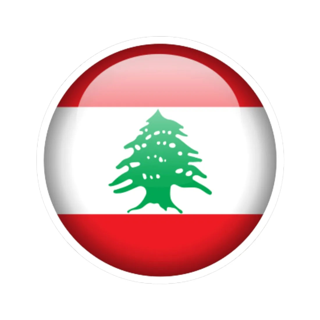 Flag orb Lebanon (Lebanon) STICKER Vinyl Kiss-Cut Decal 6 Inch White - The Sticker Space