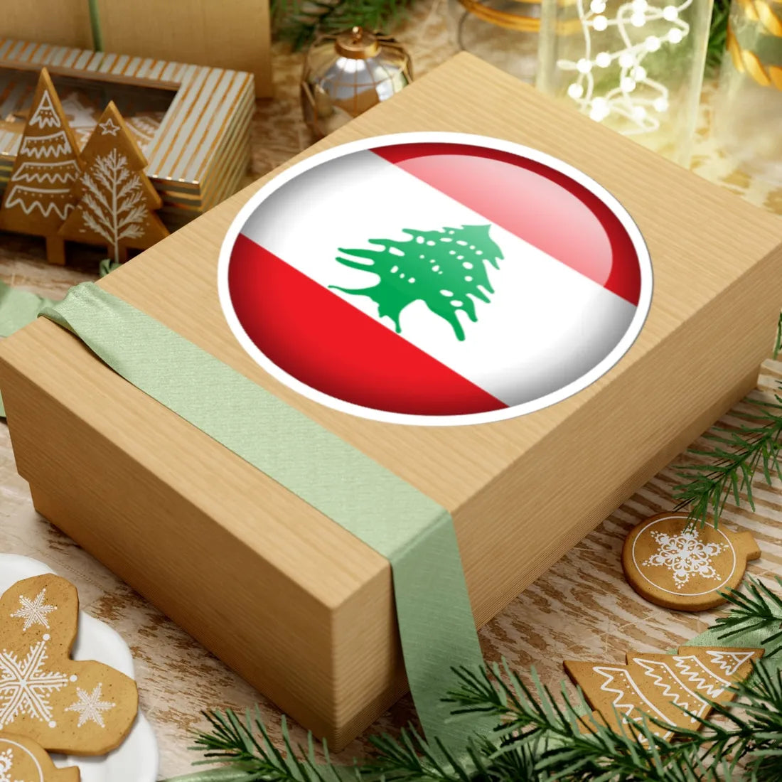 Flag orb Lebanon (Lebanon) STICKER Vinyl Kiss-Cut Decal - The Sticker Space