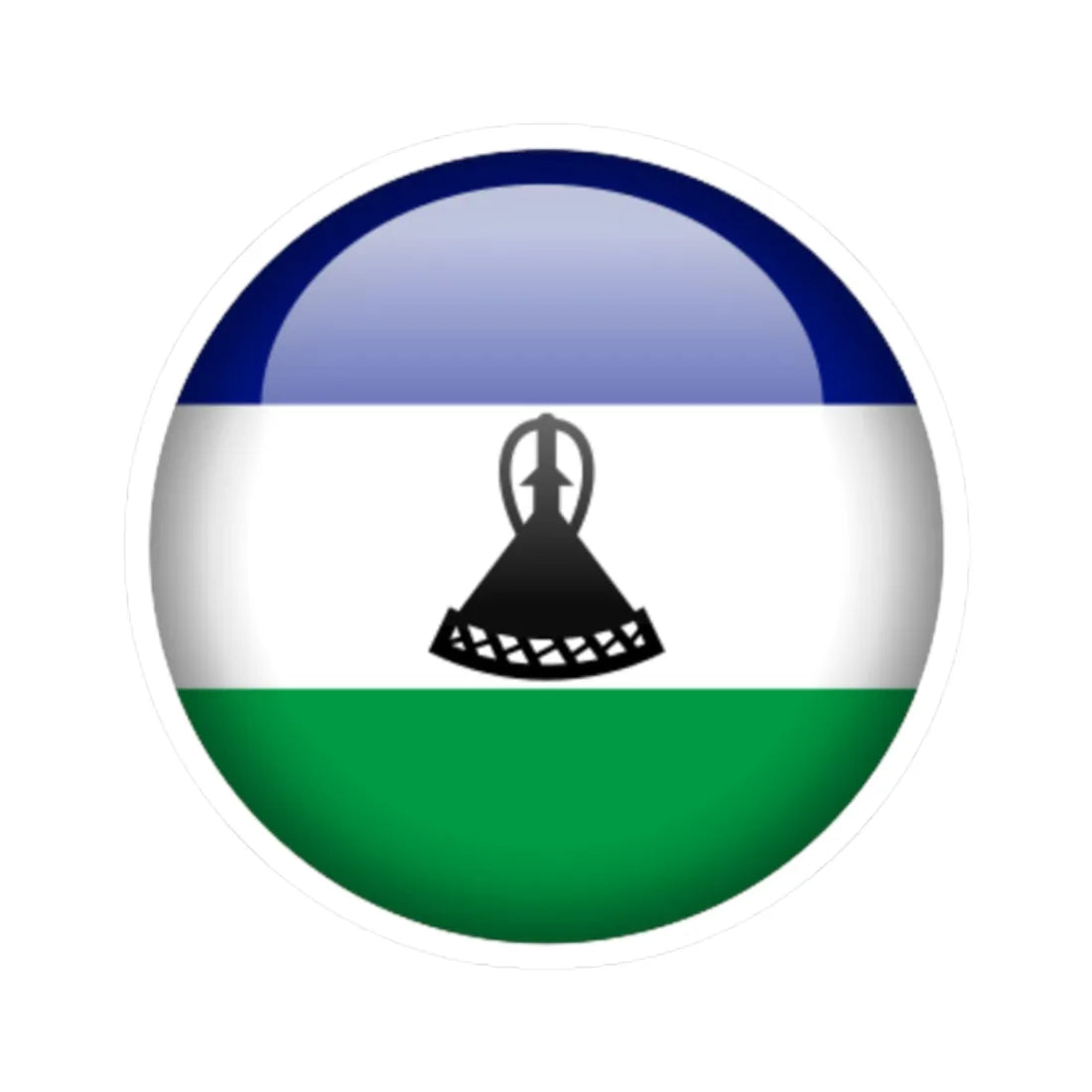 Flag orb Lesotho (Lesotho) STICKER Vinyl Kiss-Cut Decal 2 Inch White - The Sticker Space