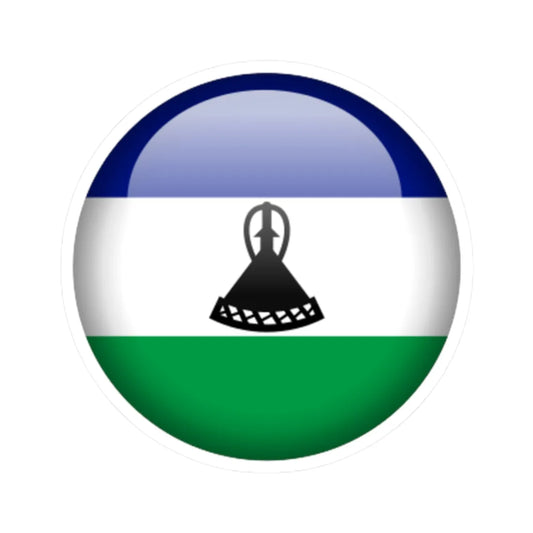 Flag orb Lesotho (Lesotho) STICKER Vinyl Kiss-Cut Decal 2 Inch White - The Sticker Space