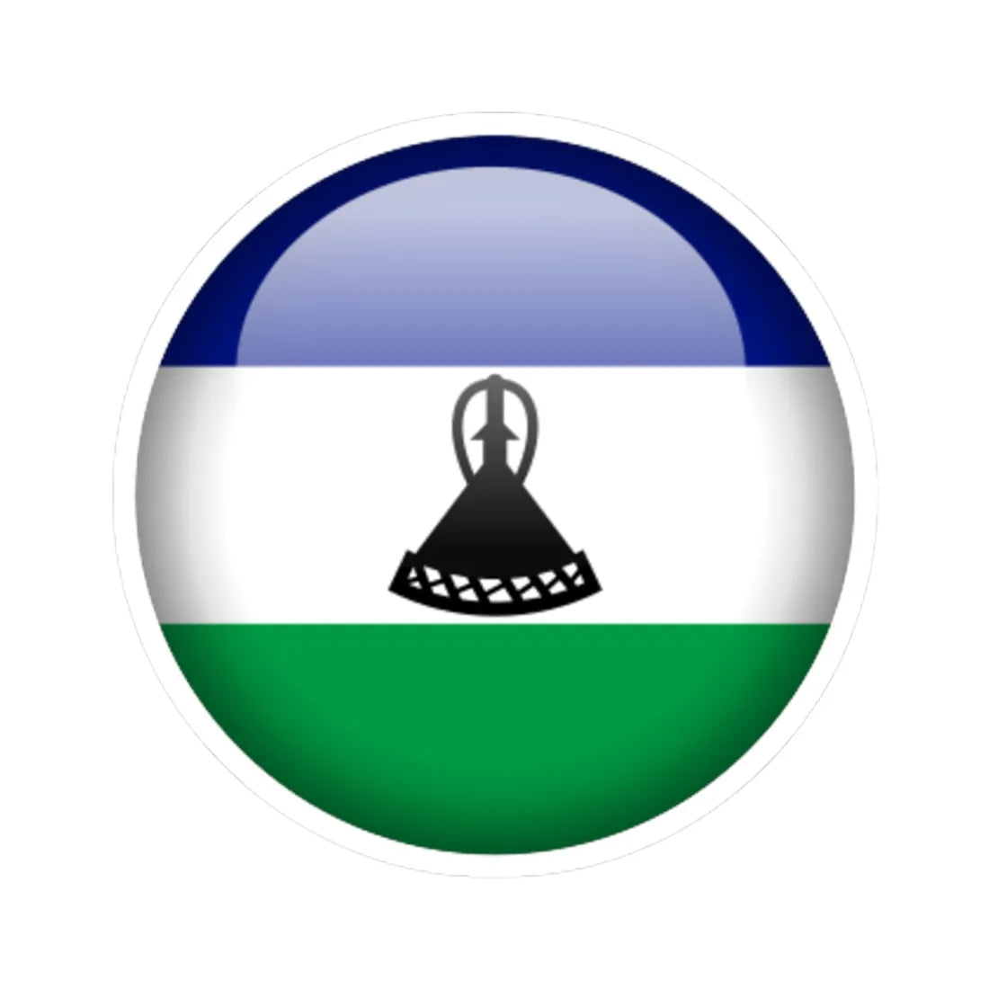 Flag orb Lesotho (Lesotho) STICKER Vinyl Kiss-Cut Decal 4 Inch White - The Sticker Space