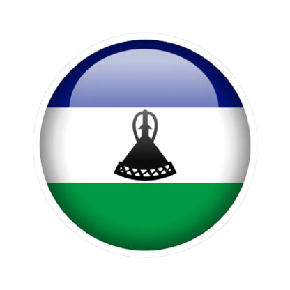 Flag orb Lesotho (Lesotho) STICKER Vinyl Kiss-Cut Decal 4 Inch White - The Sticker Space