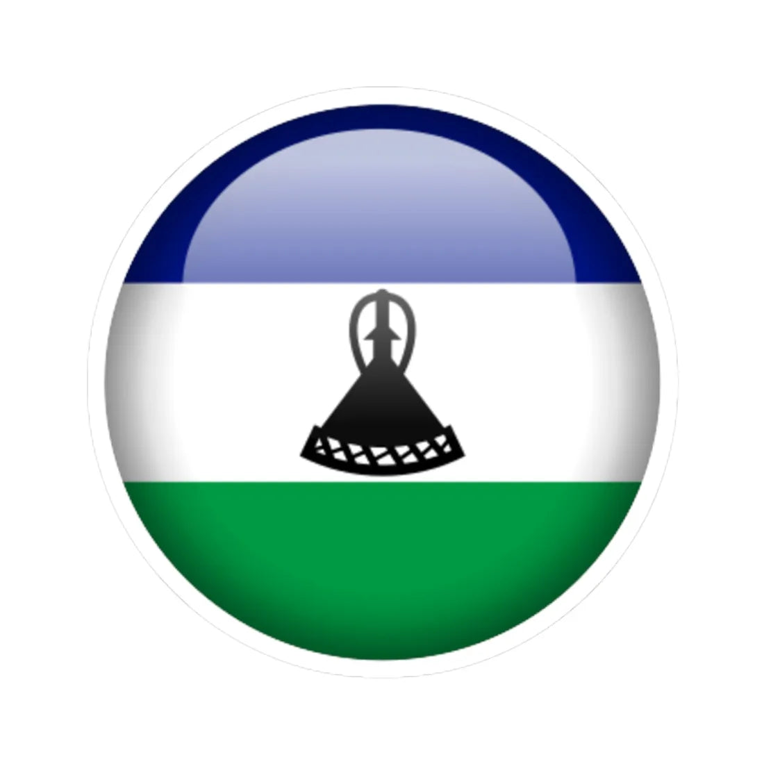 Flag orb Lesotho (Lesotho) STICKER Vinyl Kiss-Cut Decal 6 Inch White - The Sticker Space