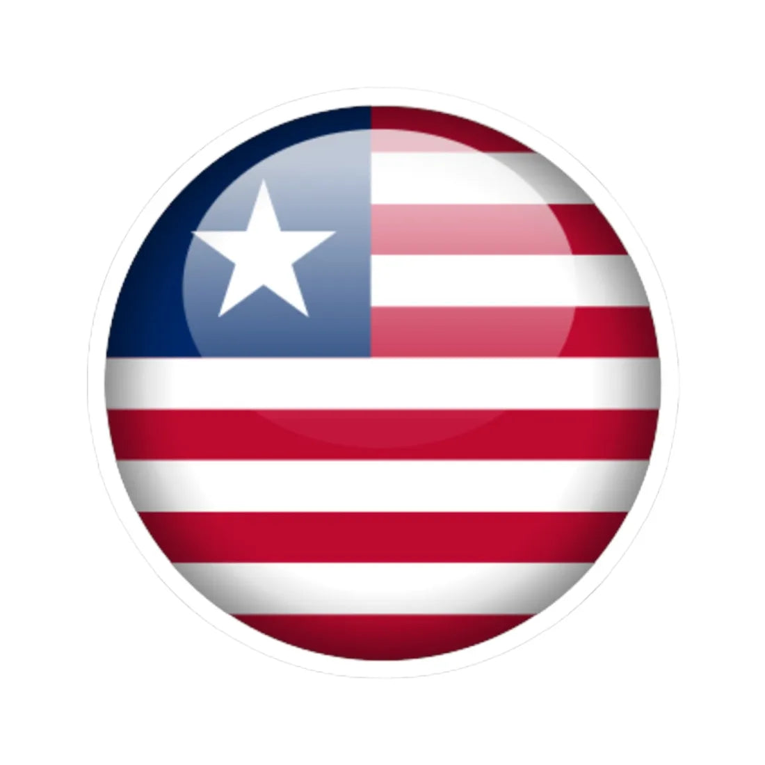 Flag orb Liberia (Liberia) STICKER Vinyl Kiss-Cut Decal 4 Inch White - The Sticker Space
