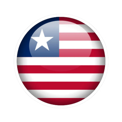 Flag orb Liberia (Liberia) STICKER Vinyl Kiss-Cut Decal 4 Inch White - The Sticker Space
