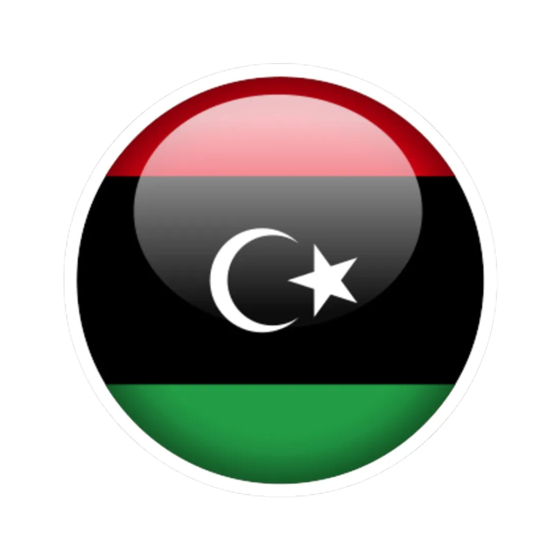 Flag orb Libya (Libya) STICKER Vinyl Kiss-Cut Decal 3 Inch White - The Sticker Space