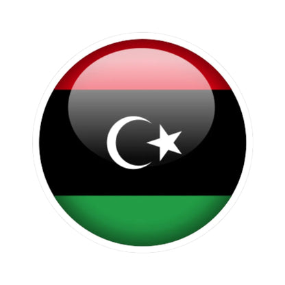 Flag orb Libya (Libya) STICKER Vinyl Kiss-Cut Decal 4 Inch White - The Sticker Space