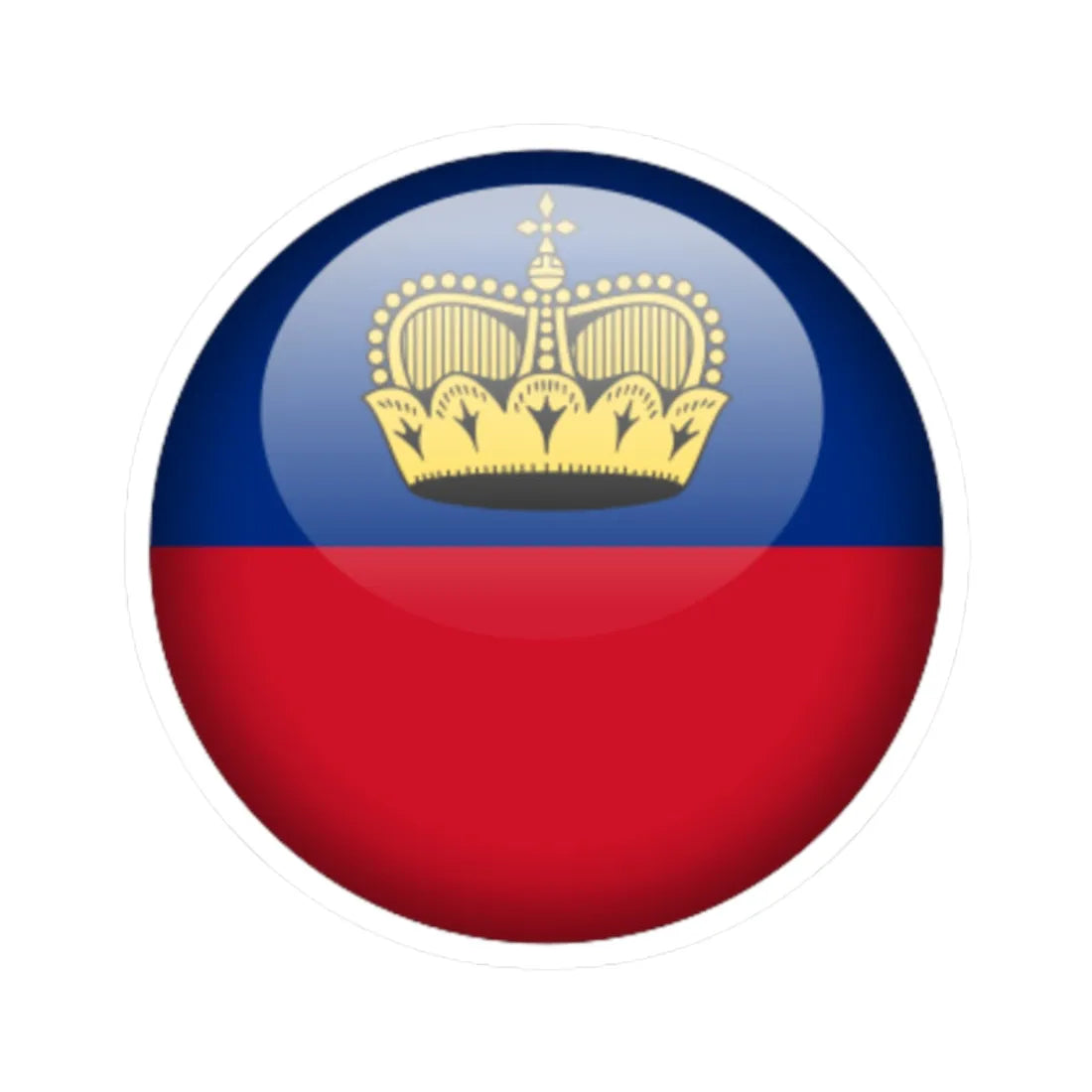 Flag orb Liechtenstein (Liechtenstein) STICKER Vinyl Kiss-Cut Decal 2 Inch White - The Sticker Space