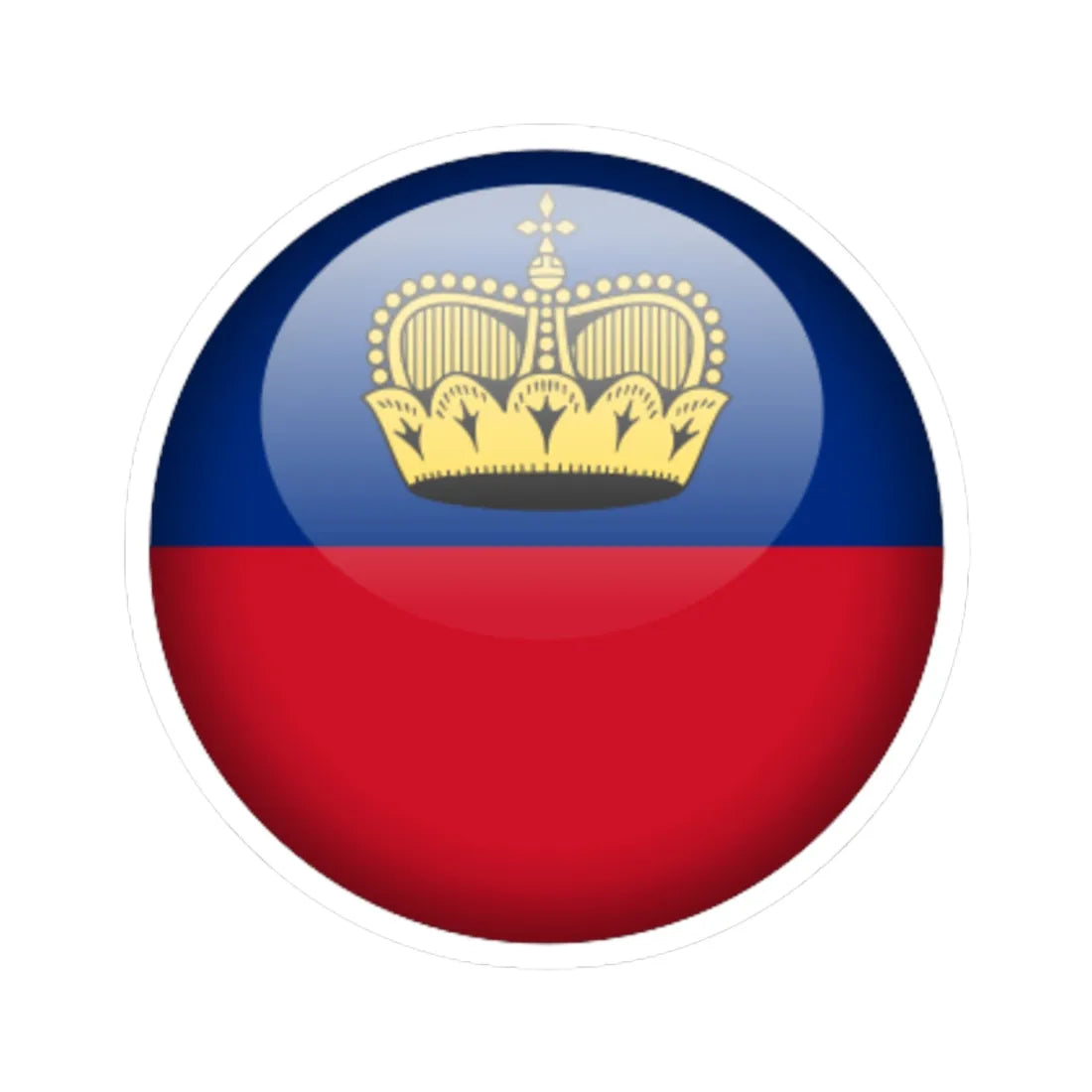 Flag orb Liechtenstein (Liechtenstein) STICKER Vinyl Kiss-Cut Decal 4 Inch White - The Sticker Space