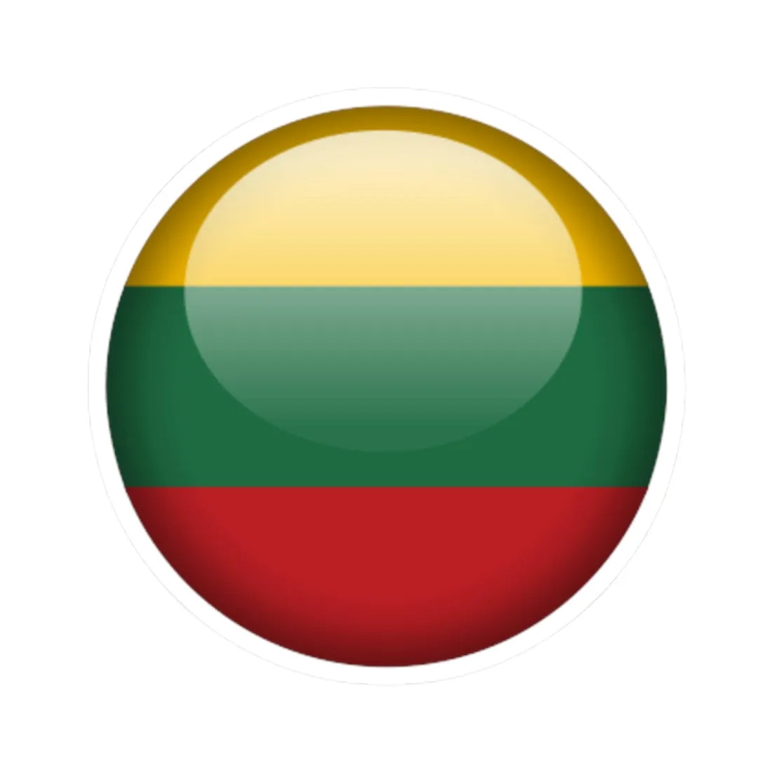 Flag orb Lithuania (Lithuania) STICKER Vinyl Kiss-Cut Decal 2 Inch White - The Sticker Space