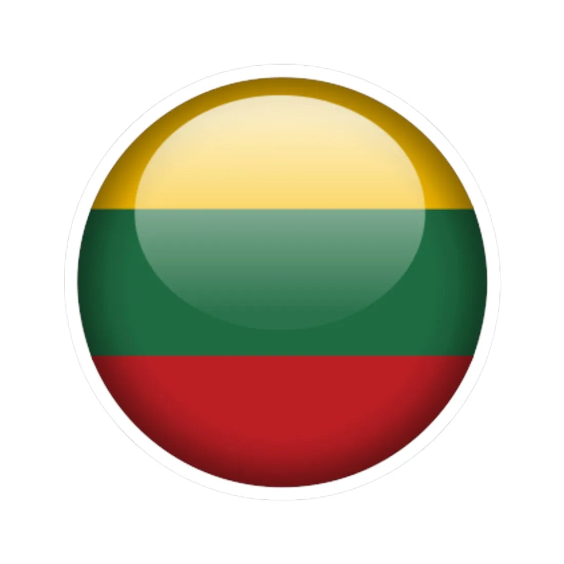 Flag orb Lithuania (Lithuania) STICKER Vinyl Kiss-Cut Decal 6 Inch White - The Sticker Space