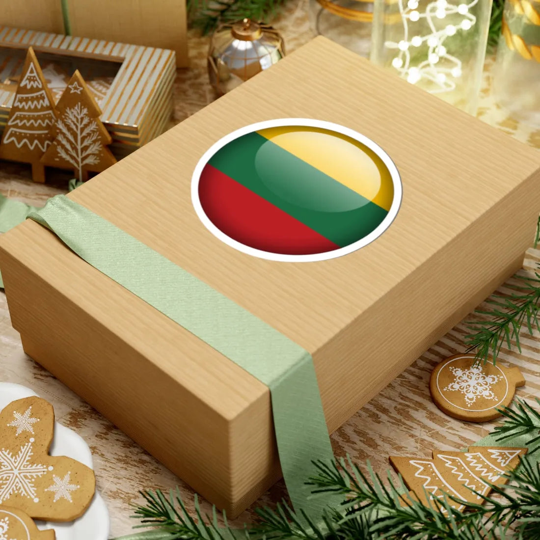 Flag orb Lithuania (Lithuania) STICKER Vinyl Kiss-Cut Decal - The Sticker Space