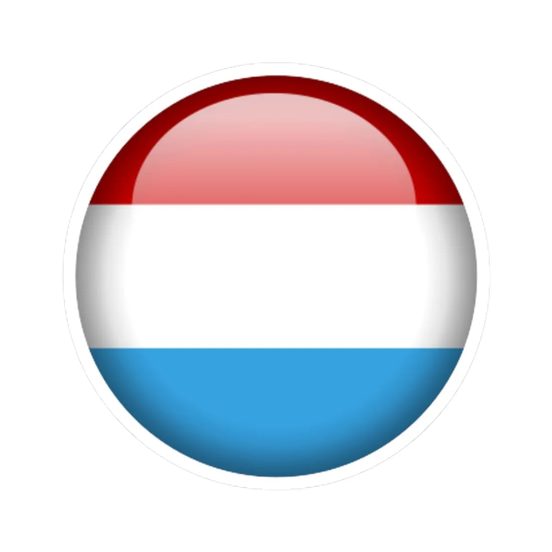 Flag orb Luxembourg (Luxembourg) STICKER Vinyl Kiss-Cut Decal 3 Inch White - The Sticker Space