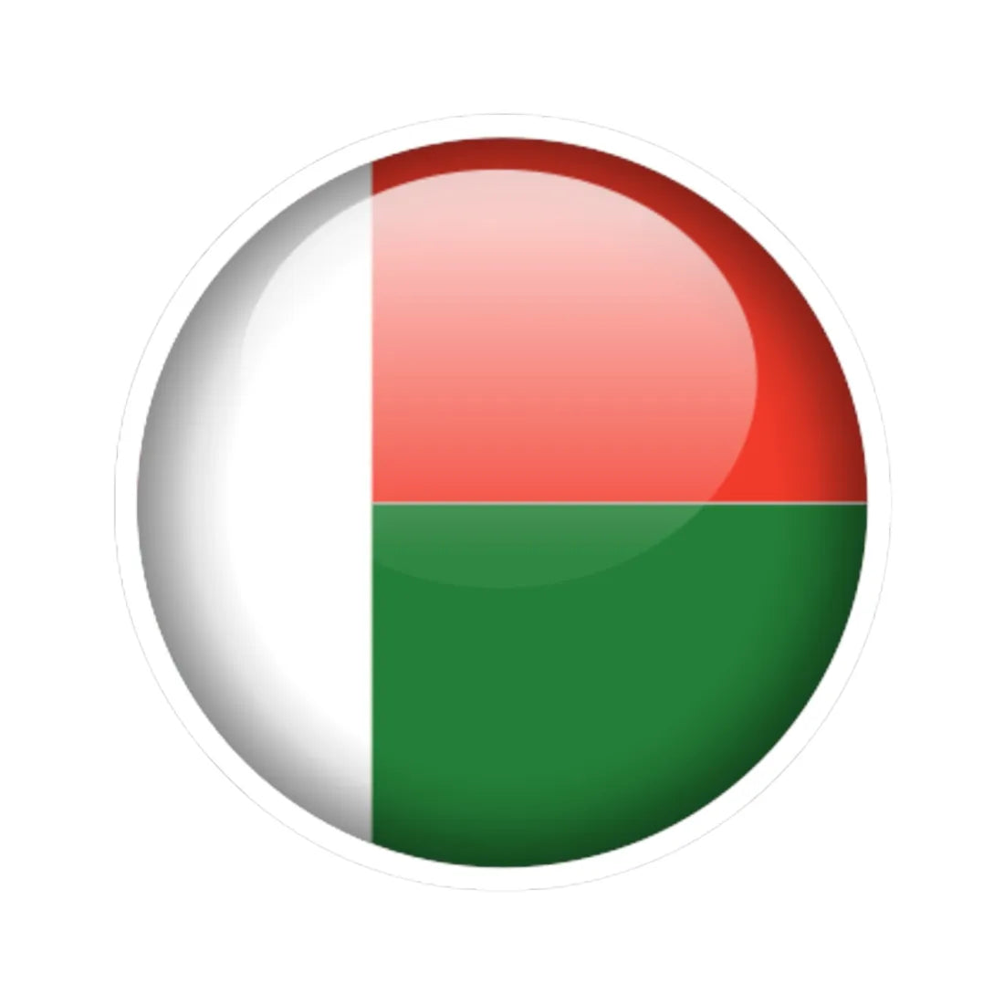 Flag orb Madagascar (Madagascar) STICKER Vinyl Kiss-Cut Decal 4 Inch White - The Sticker Space