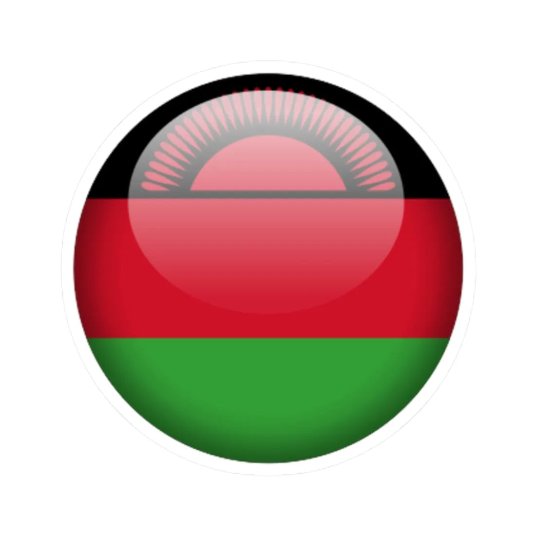 Flag orb Malawi (Malawi) STICKER Vinyl Kiss-Cut Decal 2 Inch White - The Sticker Space