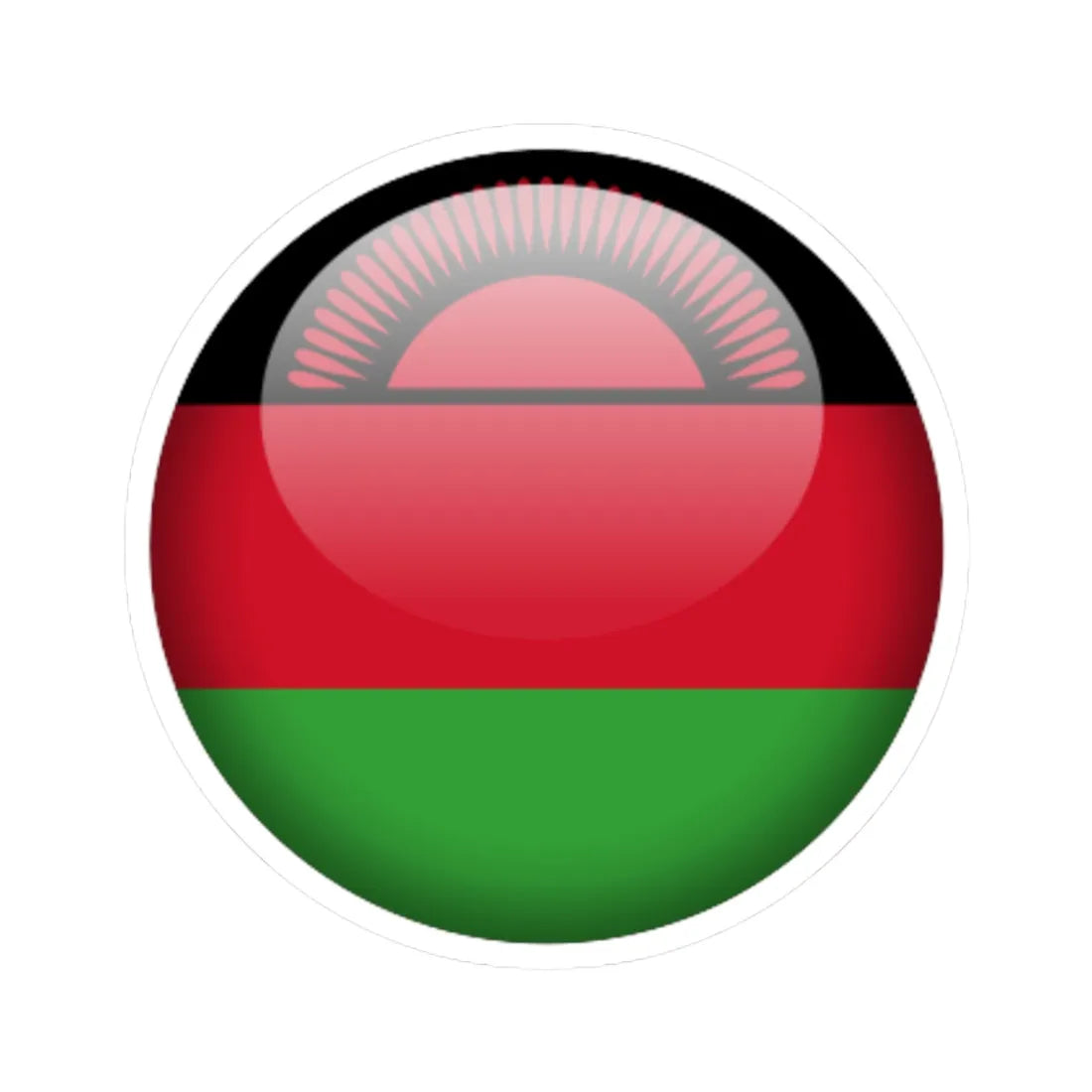 Flag orb Malawi (Malawi) STICKER Vinyl Kiss-Cut Decal 3 Inch White - The Sticker Space