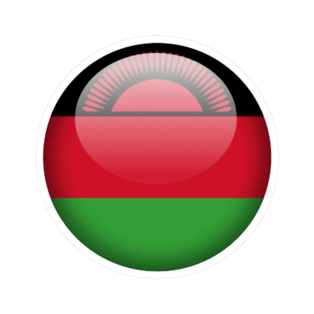 Flag orb Malawi (Malawi) STICKER Vinyl Kiss-Cut Decal 4 Inch White - The Sticker Space