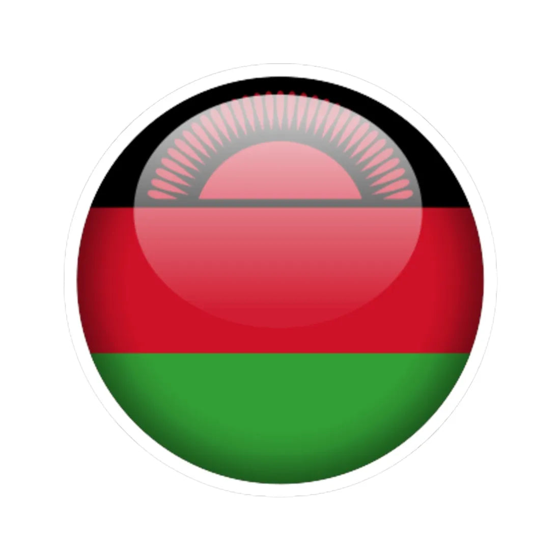 Flag orb Malawi (Malawi) STICKER Vinyl Kiss-Cut Decal 6 Inch White - The Sticker Space