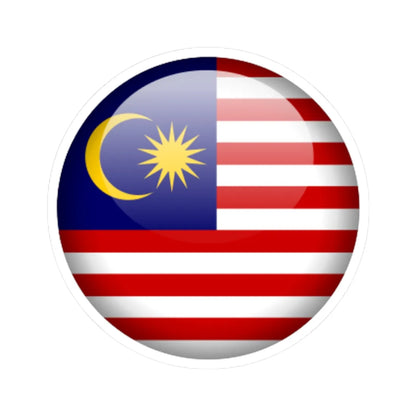 Flag orb Malaysia (Malaysia) STICKER Vinyl Kiss-Cut Decal 3 Inch White - The Sticker Space