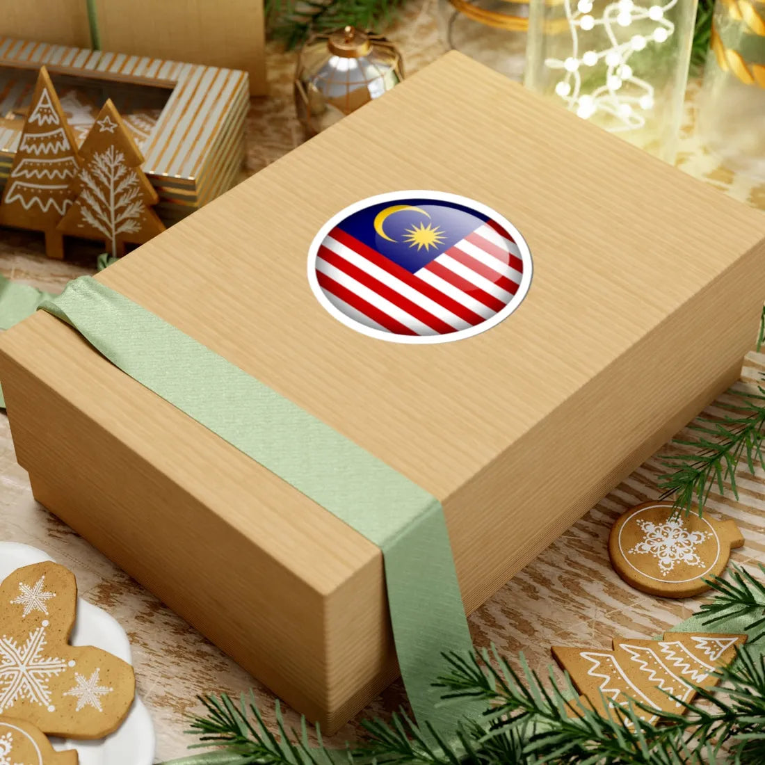 Flag orb Malaysia (Malaysia) STICKER Vinyl Kiss-Cut Decal - The Sticker Space