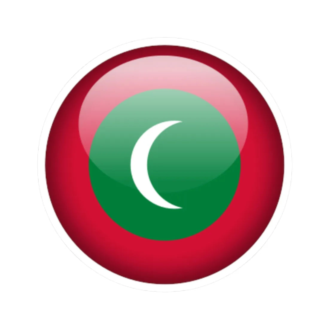 Flag orb Maldives (Maldives) STICKER Vinyl Kiss-Cut Decal 2 Inch White - The Sticker Space