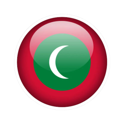 Flag orb Maldives (Maldives) STICKER Vinyl Kiss-Cut Decal 3 Inch White - The Sticker Space