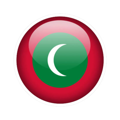Flag orb Maldives (Maldives) STICKER Vinyl Kiss-Cut Decal 4 Inch White - The Sticker Space