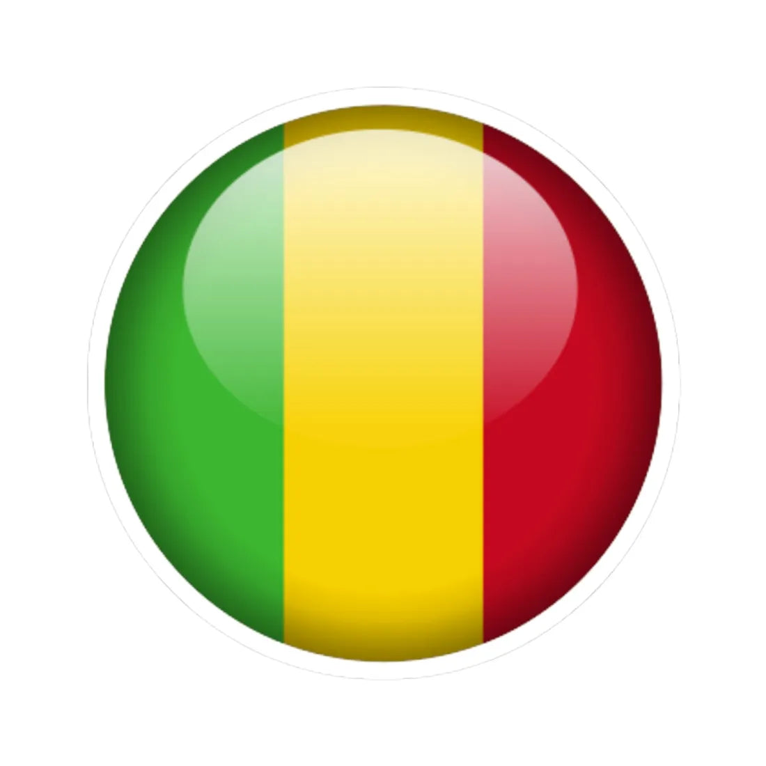 Flag orb Mali (Mali) STICKER Vinyl Kiss-Cut Decal 4 Inch White - The Sticker Space