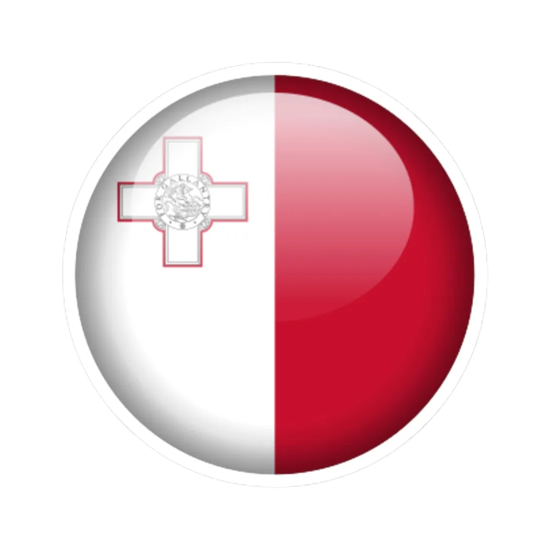 Flag orb Malta (Malta) STICKER Vinyl Kiss-Cut Decal 3 Inch White - The Sticker Space
