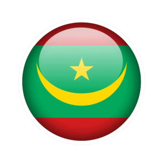 Flag orb Mauritania (Mauritania) STICKER Vinyl Kiss-Cut Decal 2 Inch White - The Sticker Space