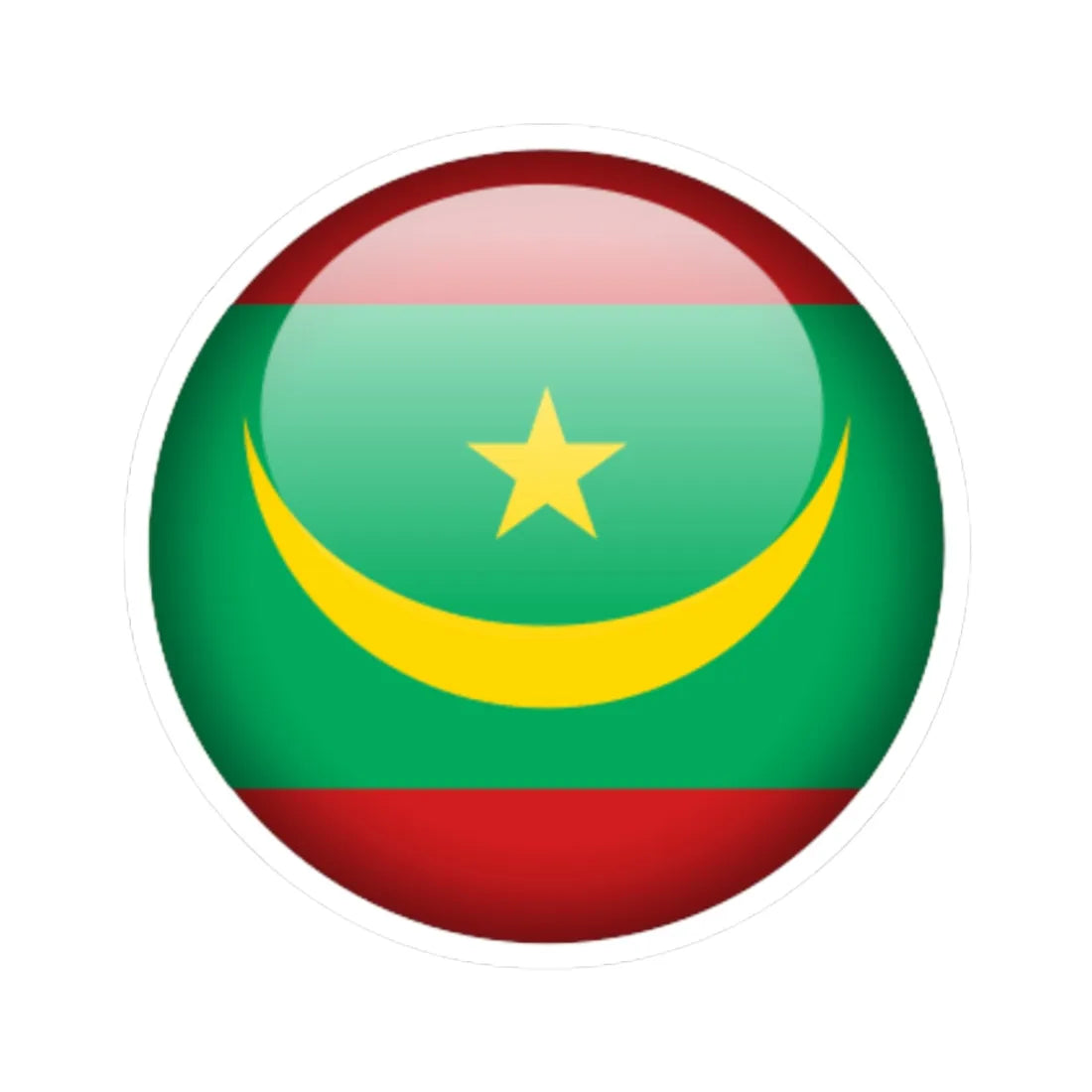 Flag orb Mauritania (Mauritania) STICKER Vinyl Kiss-Cut Decal 3 Inch White - The Sticker Space