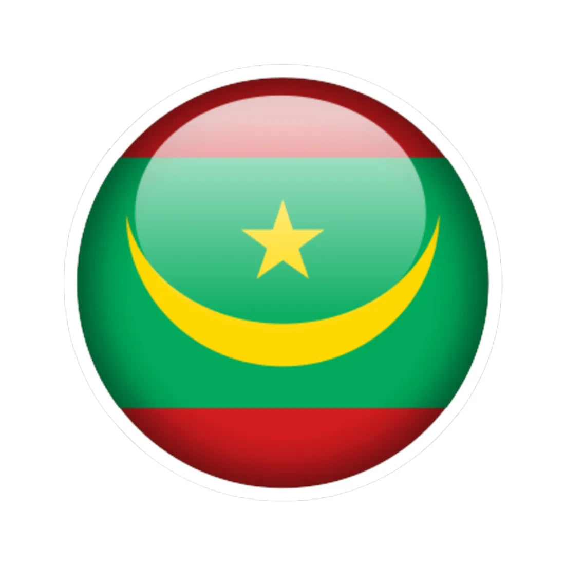 Flag orb Mauritania (Mauritania) STICKER Vinyl Kiss-Cut Decal 4 Inch White - The Sticker Space
