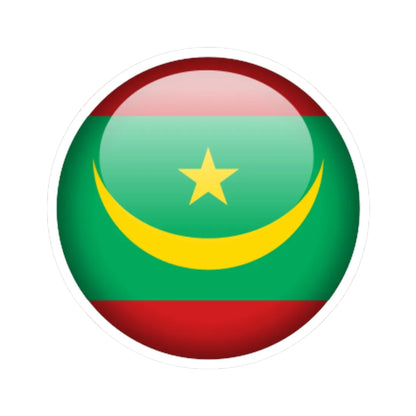 Flag orb Mauritania (Mauritania) STICKER Vinyl Kiss-Cut Decal 4 Inch White - The Sticker Space