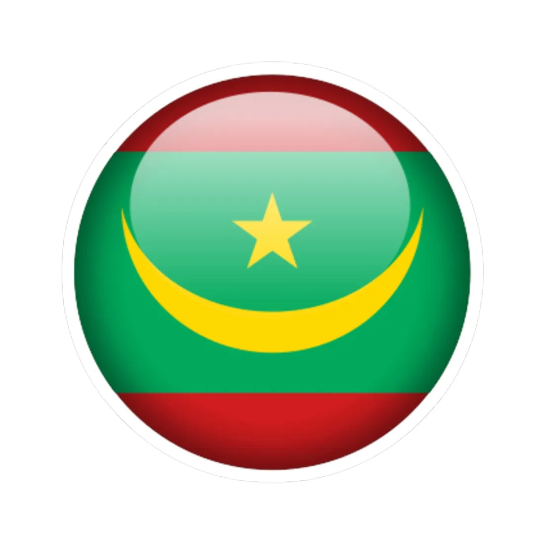 Flag orb Mauritania (Mauritania) STICKER Vinyl Kiss-Cut Decal 6 Inch White - The Sticker Space