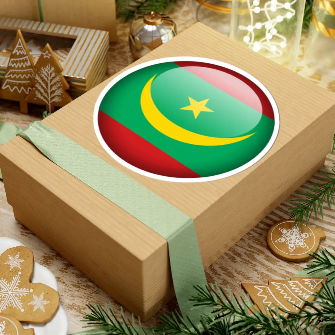 Flag orb Mauritania (Mauritania) STICKER Vinyl Kiss-Cut Decal - The Sticker Space