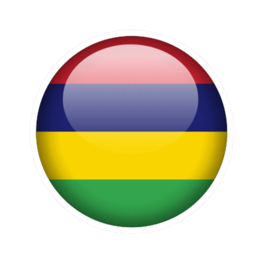 Flag orb Mauritius (Mauritius) STICKER Vinyl Kiss-Cut Decal 2 Inch White - The Sticker Space
