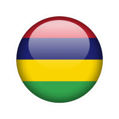 Flag orb Mauritius (Mauritius) STICKER Vinyl Kiss-Cut Decal 2 Inch White - The Sticker Space