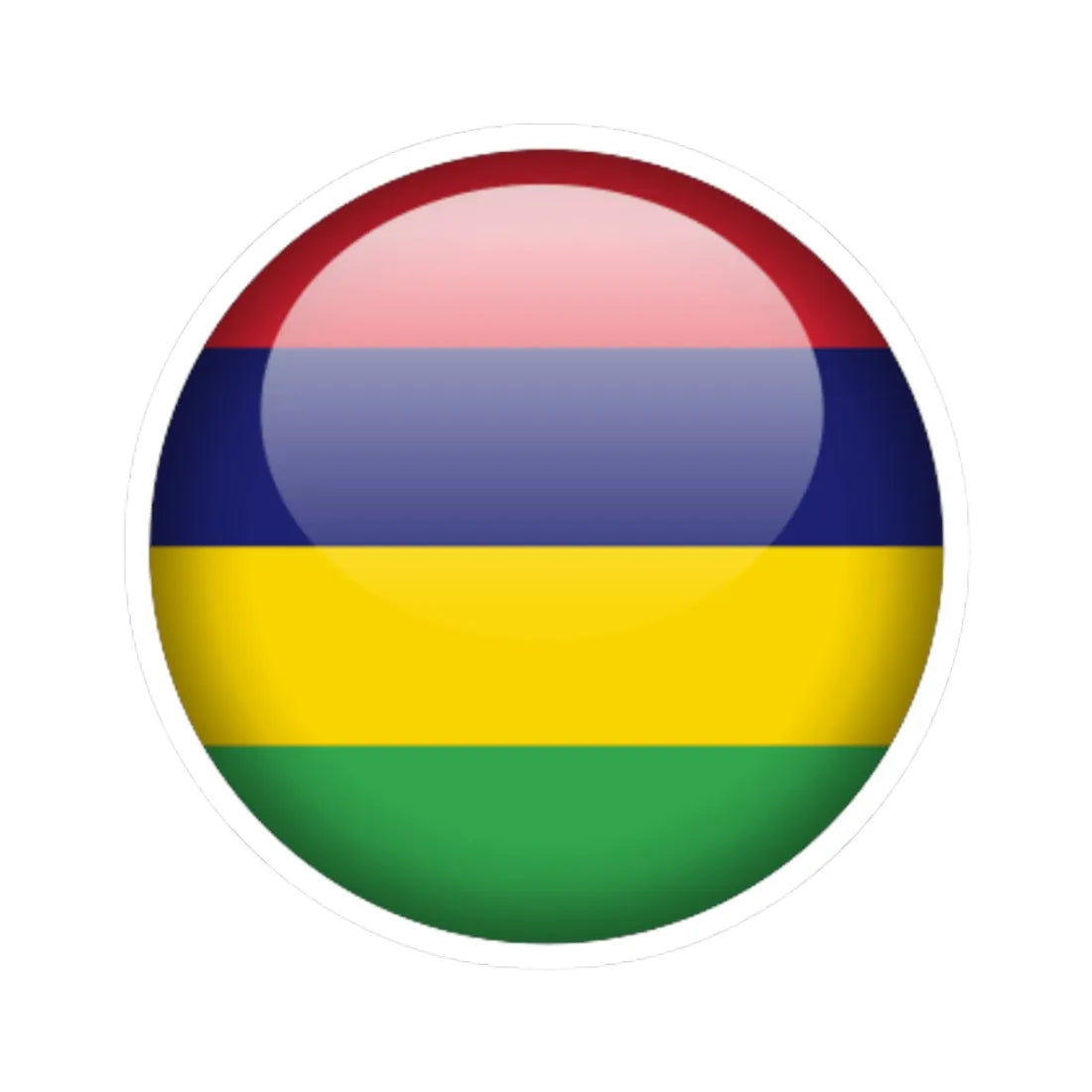 Flag orb Mauritius (Mauritius) STICKER Vinyl Kiss-Cut Decal 3 Inch White - The Sticker Space