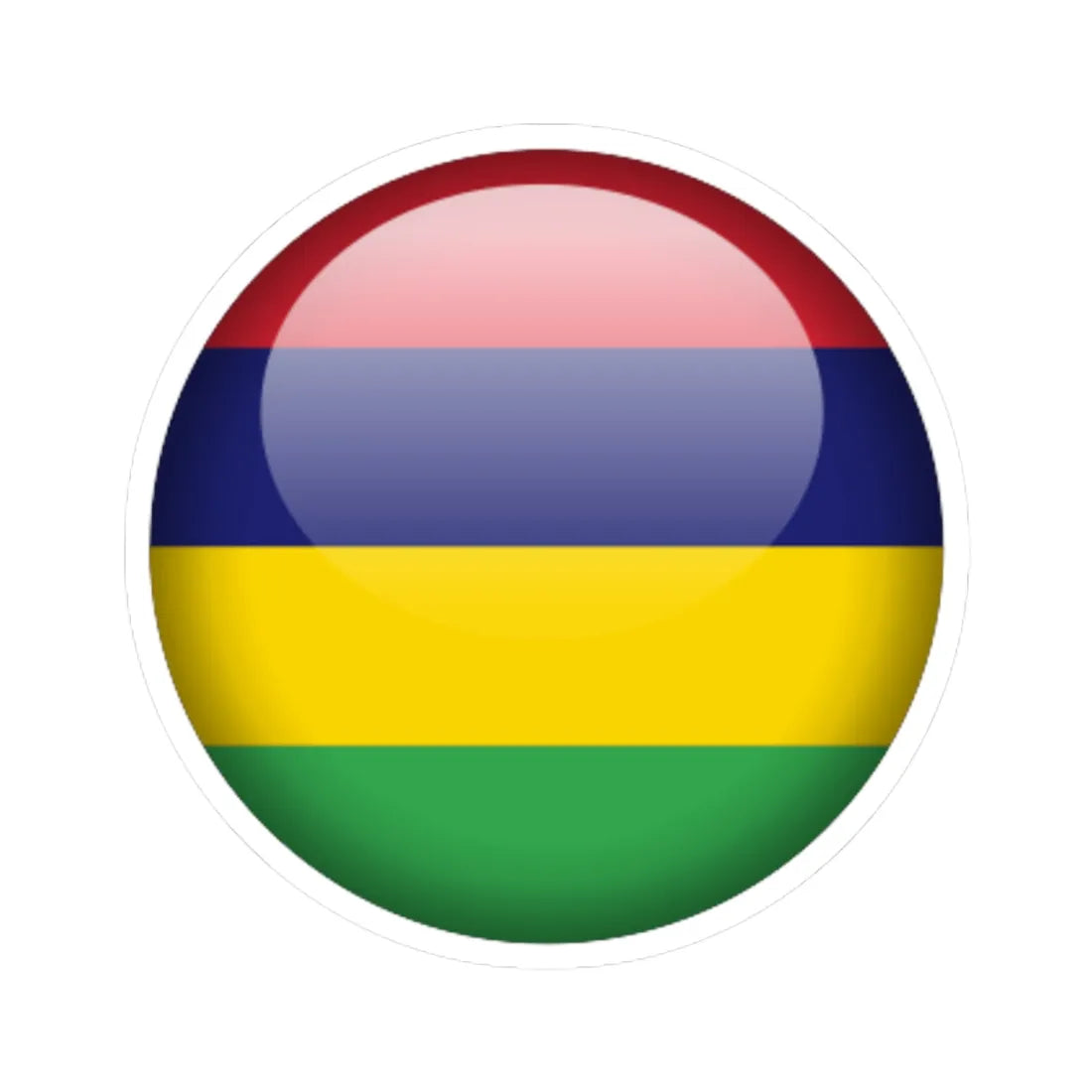 Flag orb Mauritius (Mauritius) STICKER Vinyl Kiss-Cut Decal 4 Inch White - The Sticker Space