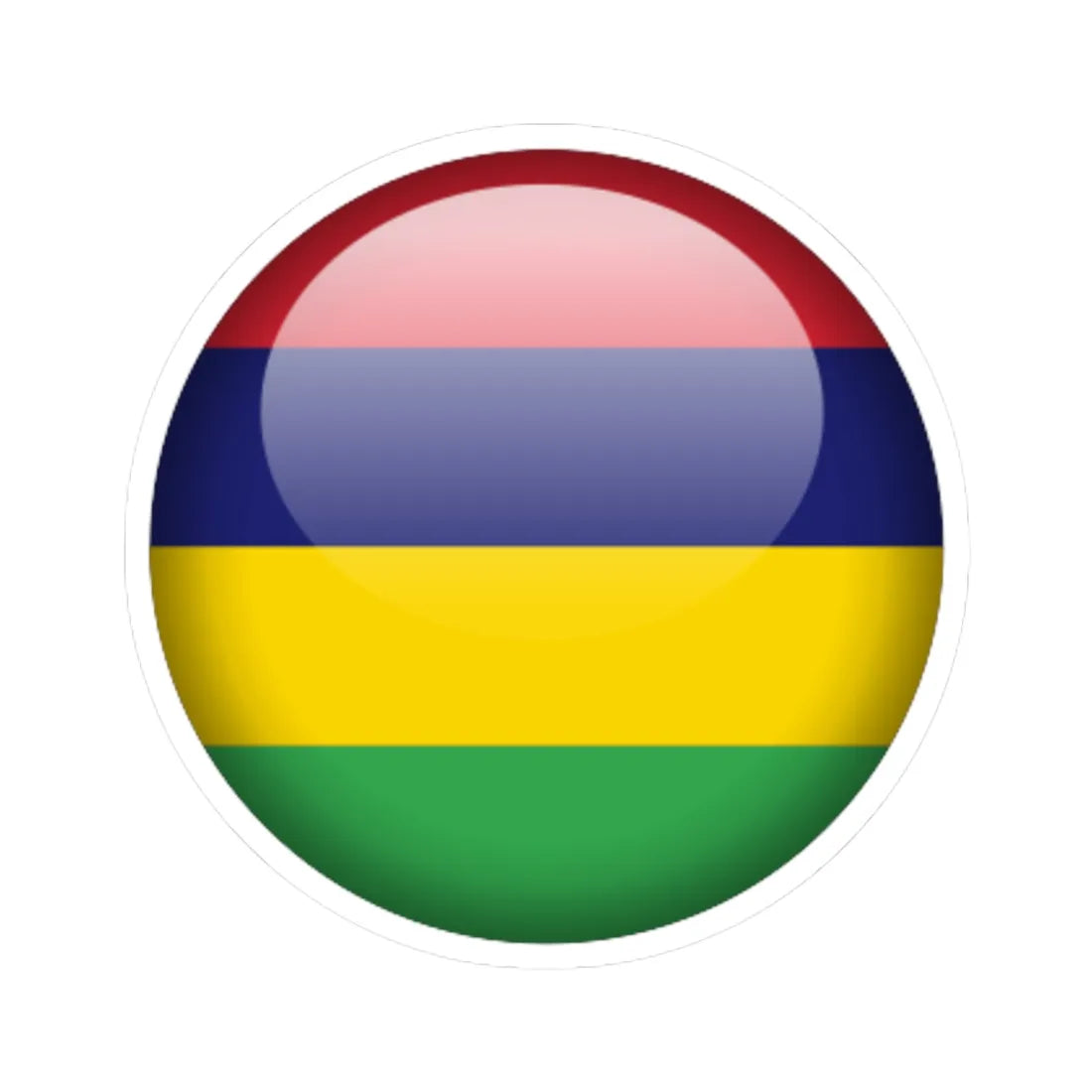 Flag orb Mauritius (Mauritius) STICKER Vinyl Kiss-Cut Decal 6 Inch White - The Sticker Space