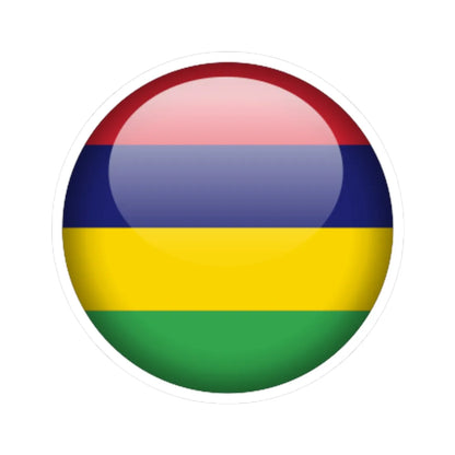 Flag orb Mauritius (Mauritius) STICKER Vinyl Kiss-Cut Decal 6 Inch White - The Sticker Space